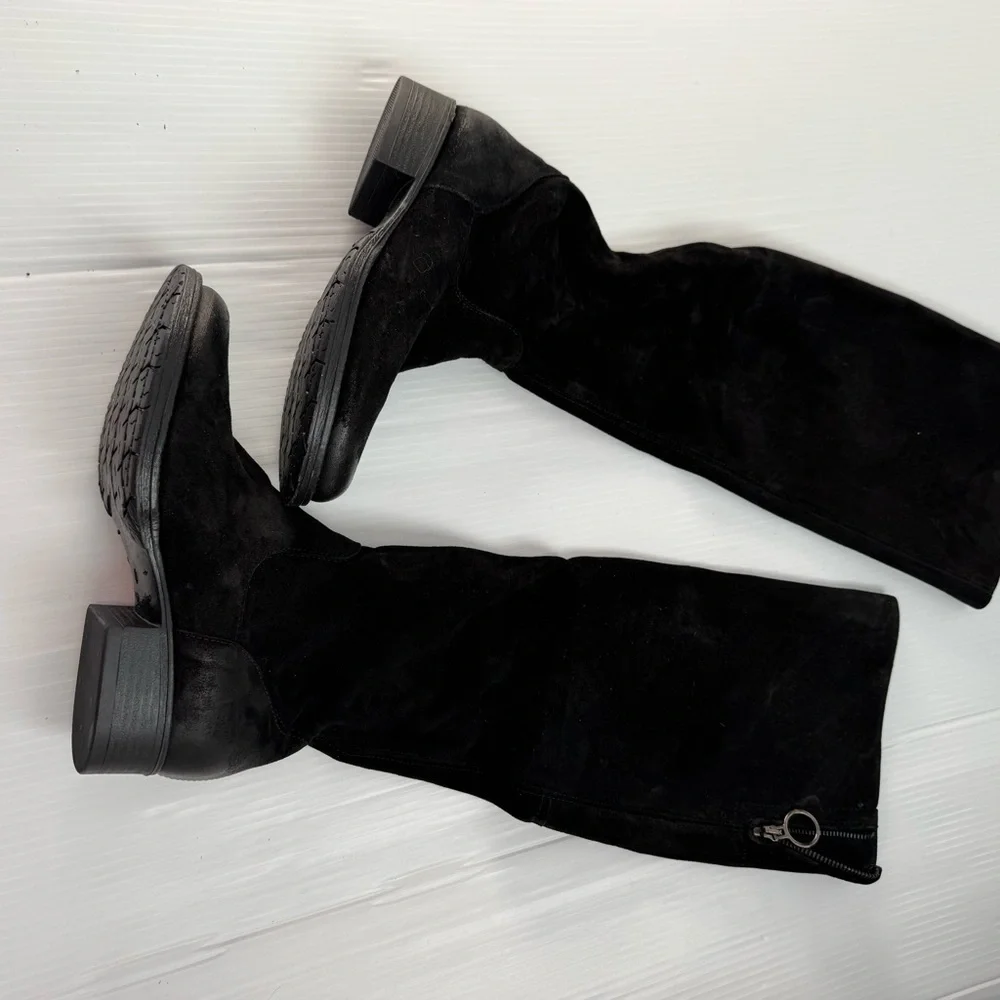 🆕 Miz Mooz Black Over the Knee suede leather Boots size 39 (8.5-9 US) NWOT
